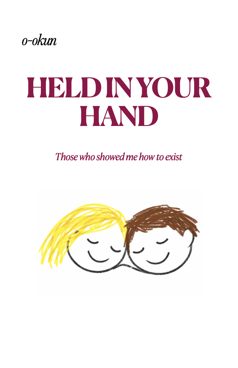 English cover of the novel Held in Your Hand